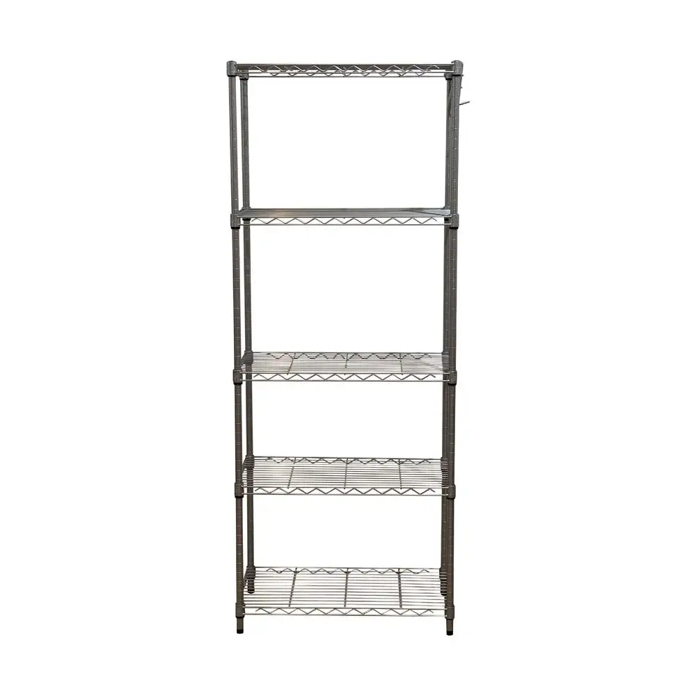 5-Tier Freestanding Adjustable Metal Shelving Unit Heavy Duty Steel Wire Shelf Storage Rack Home Garage Organization
