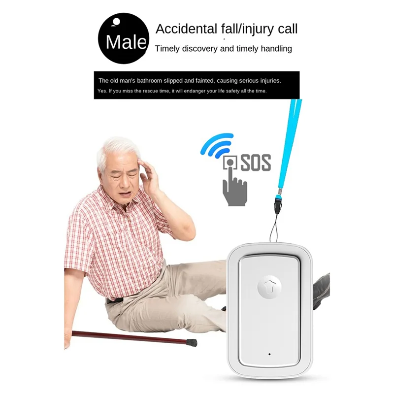Call Button Pager Pager Wireless 5 Gear Wireless Door Bells 300M For /Elderly/Patient/Disabled/Pregnant Woman Durable US Plug