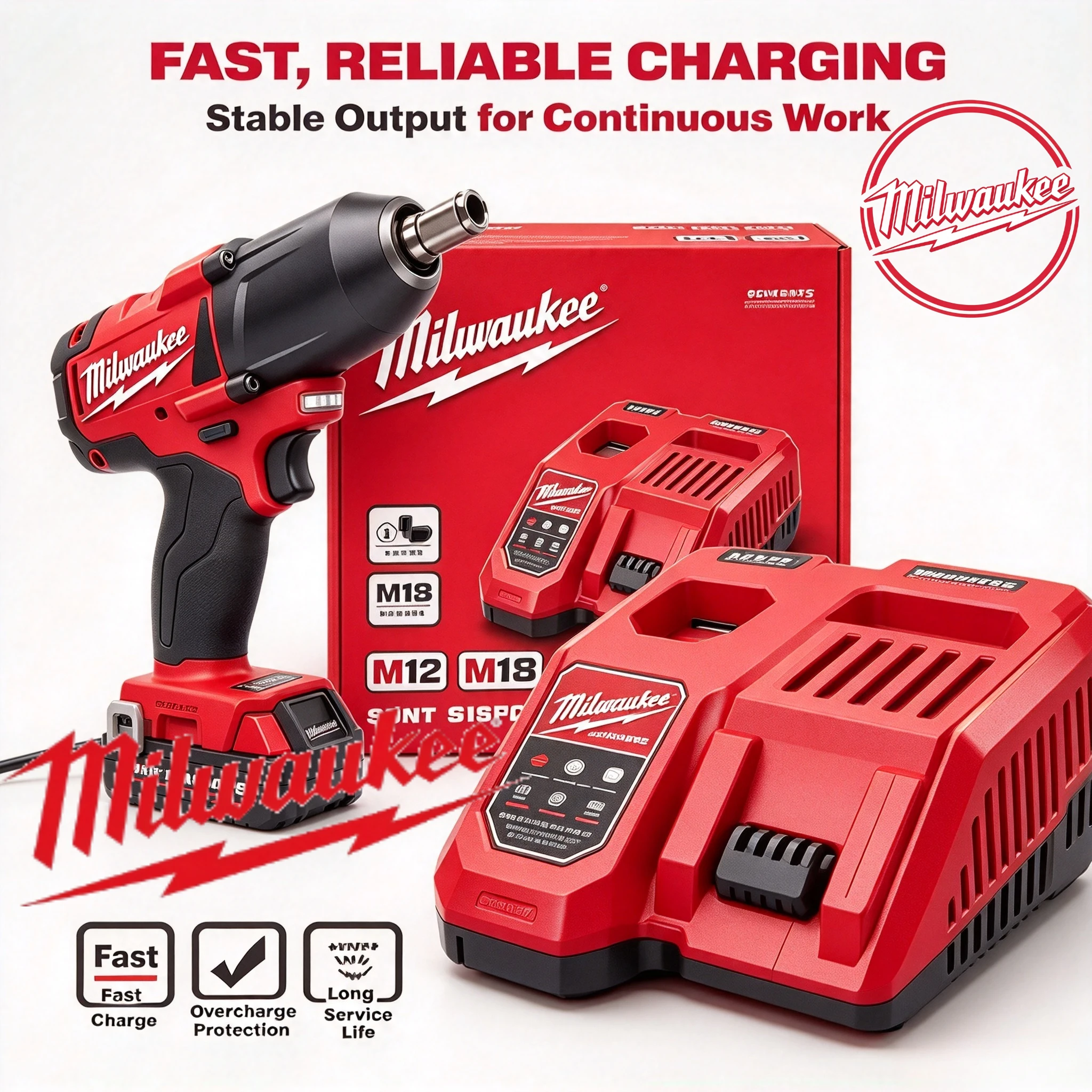 Milwaukee Genuine 18V Charger Lithium Battery Power Tool Parts Accessories For M18 High Capacity For M14 14.4V Li‑ion Cell Pack