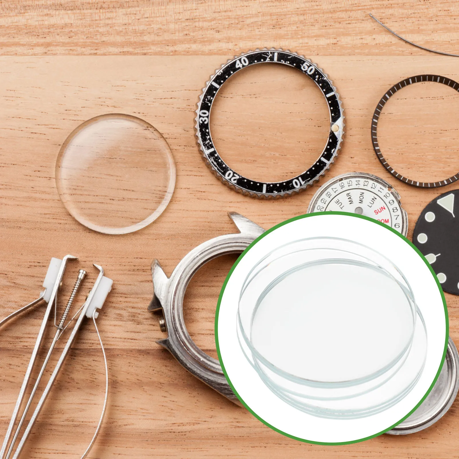 

6Pcs Watch Glass Lens Round Transparent Replacement High Definition Glass Lens for Watch Repair Tools Supplies