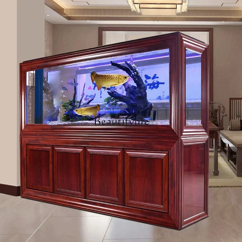 

yj9 Chinese arowana tank living room screen bottom filter large partition glass ecological aquarium