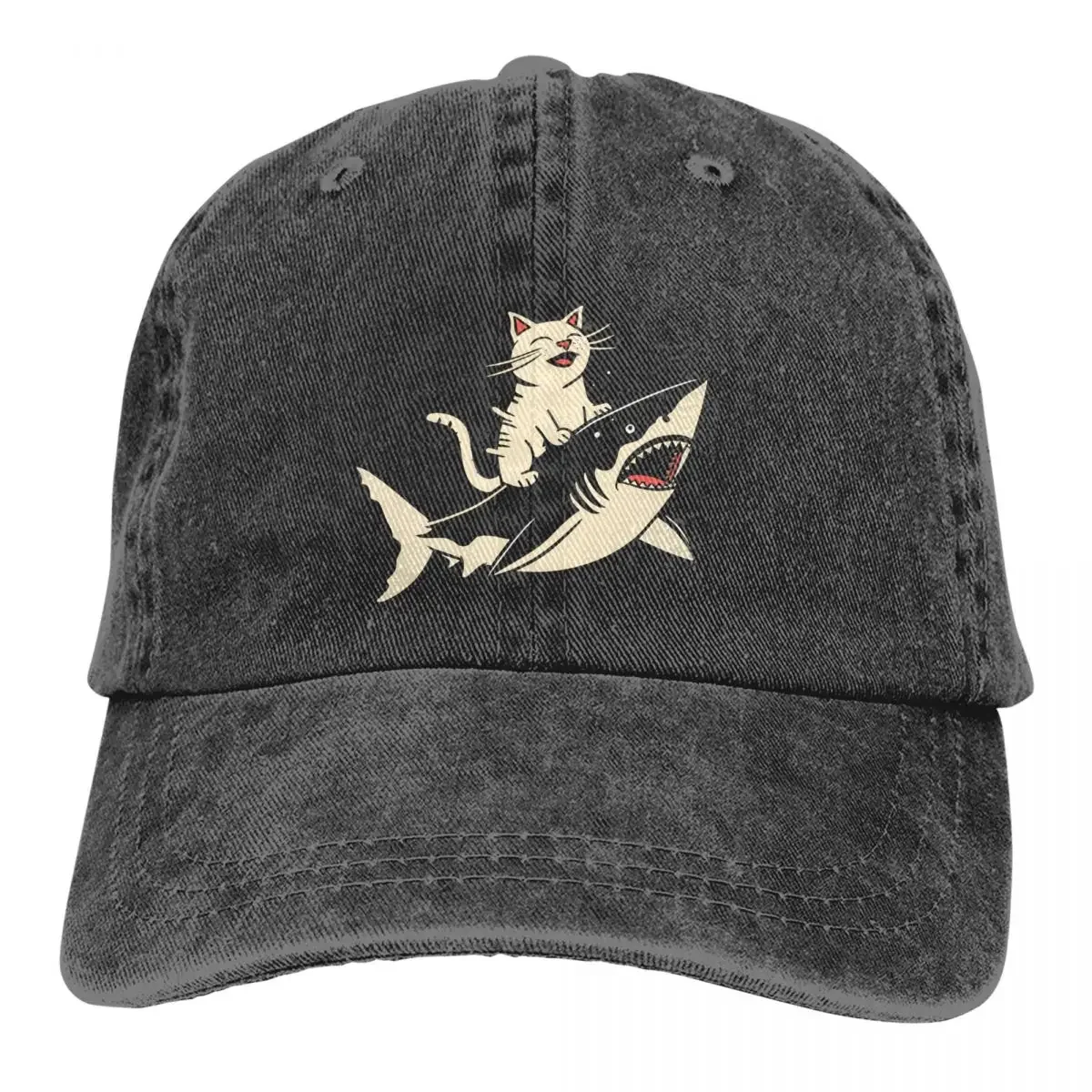 Cat And Shark Aquatic Thrills Baseball Cap Men Cowboy Hats Women Visor Protection Snapback Caps