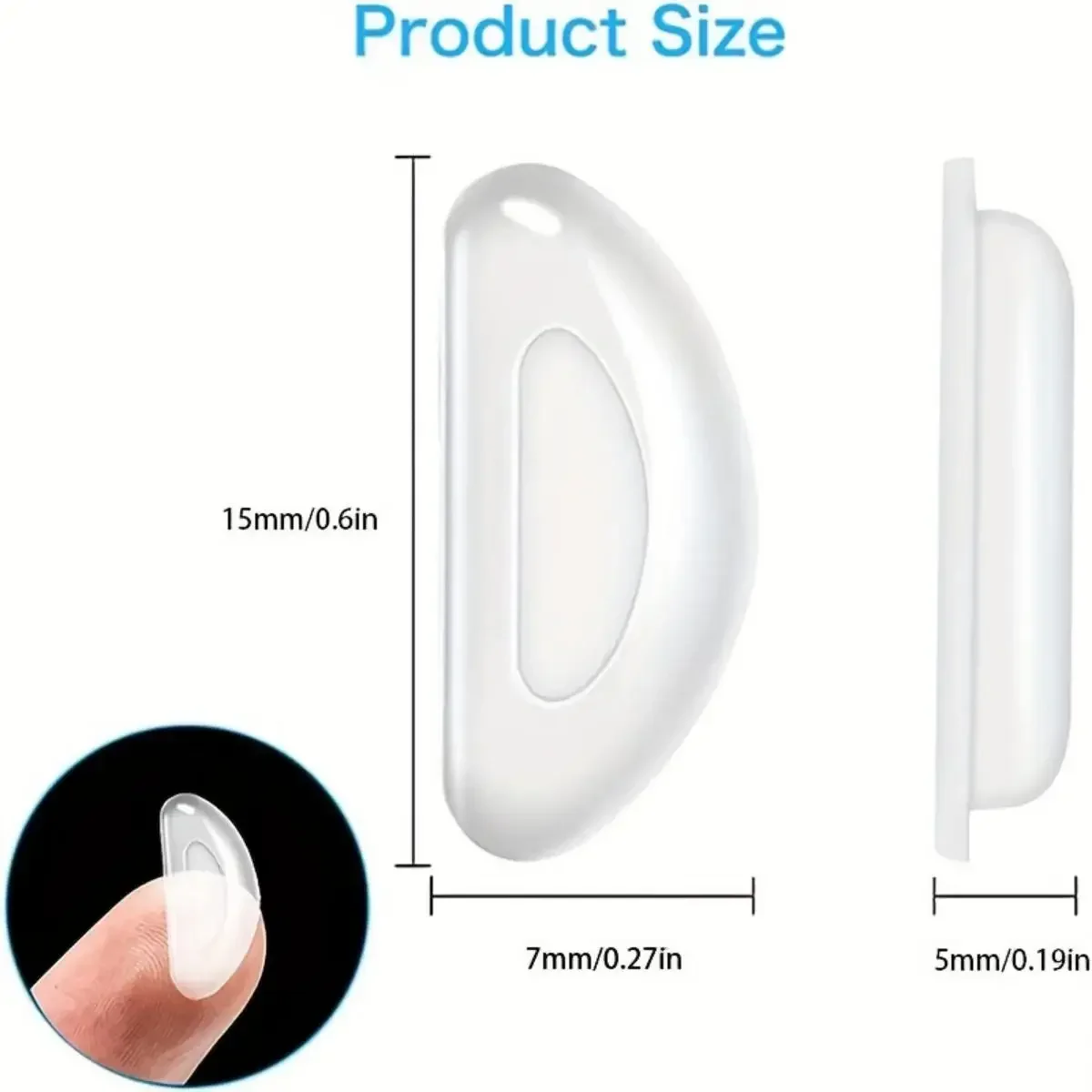 2/5Pairs/Packs Adhesive Eyeglass Nose Pad Anti-Slip Stick On Silicone Nose Pad for Sunglasses Thin Nose Pads Eyewear Parts