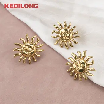 KEDLO Masivní mosazná evropská světlá luxusní sluneční knoflíková rukojeť pro zásuvku, nábytkové kování, kuchyňská linka, zlatá úchytka 10 nejlepší prodej úchytky a knoflíky zásuvek v kartáčované zlaté barvě - №9