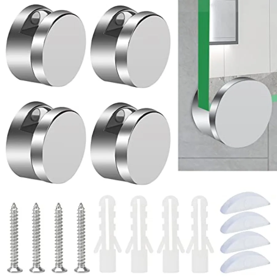 YIXISI 4 Pièces Clips Miroir 3-4 mm, Pinces à Verre en Alliage de Zinc, Supports de Fixation pour Miroir, Clips Miroir, avec B