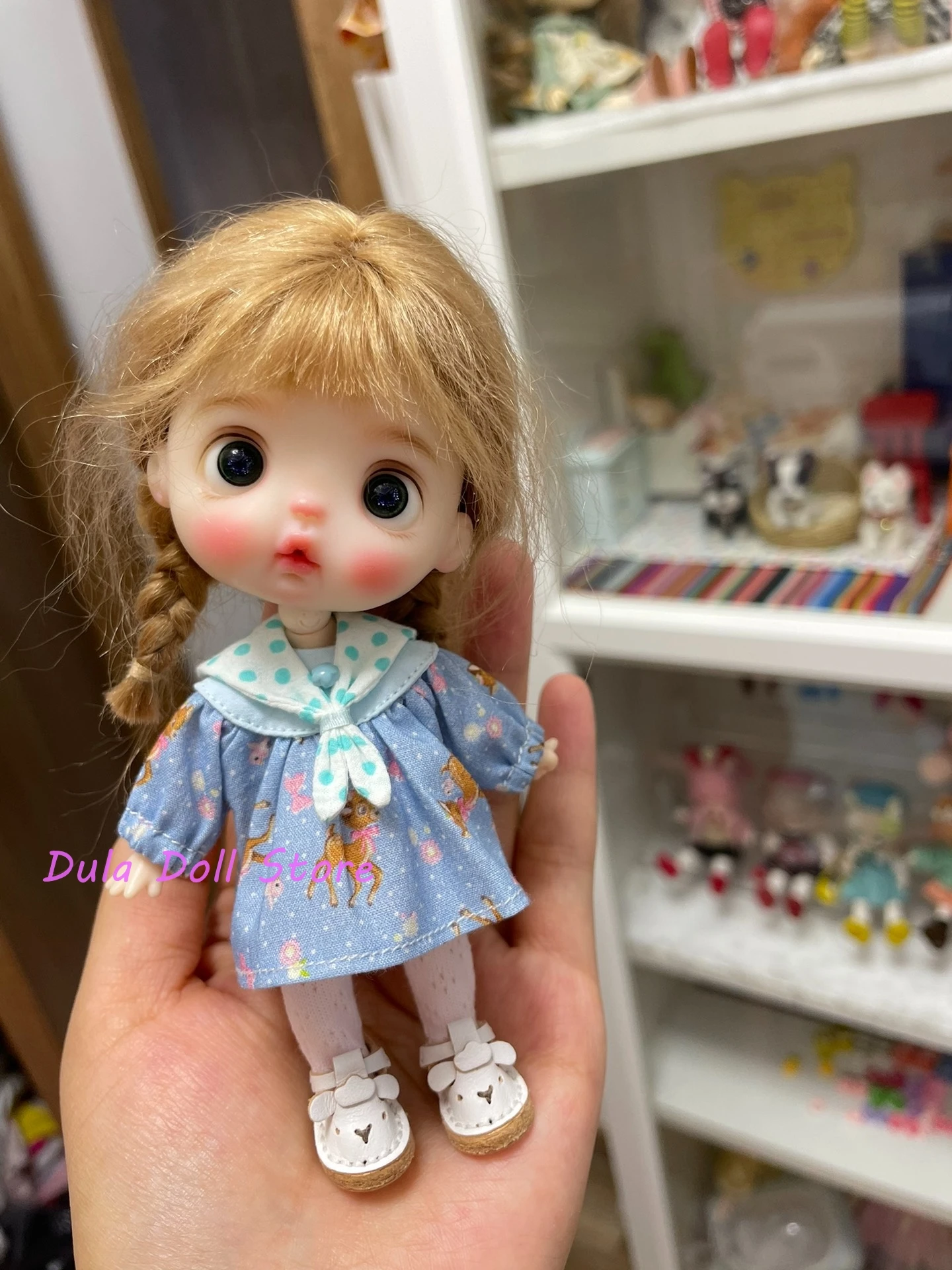 Dula Puppenkleidung Kleid Rock und Sockenkragen Ob11 gsc Puppenzubehör