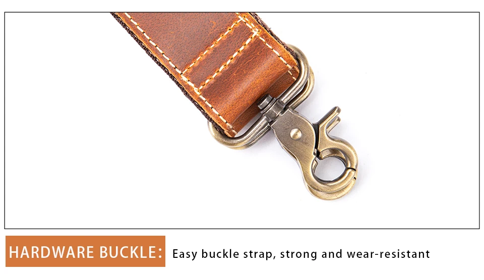 WESTAL Crazy Horse Leather Vintage Shoulder Straps Adjustable Men's Satchel Straps Metal Man Women's Satchel Straps
