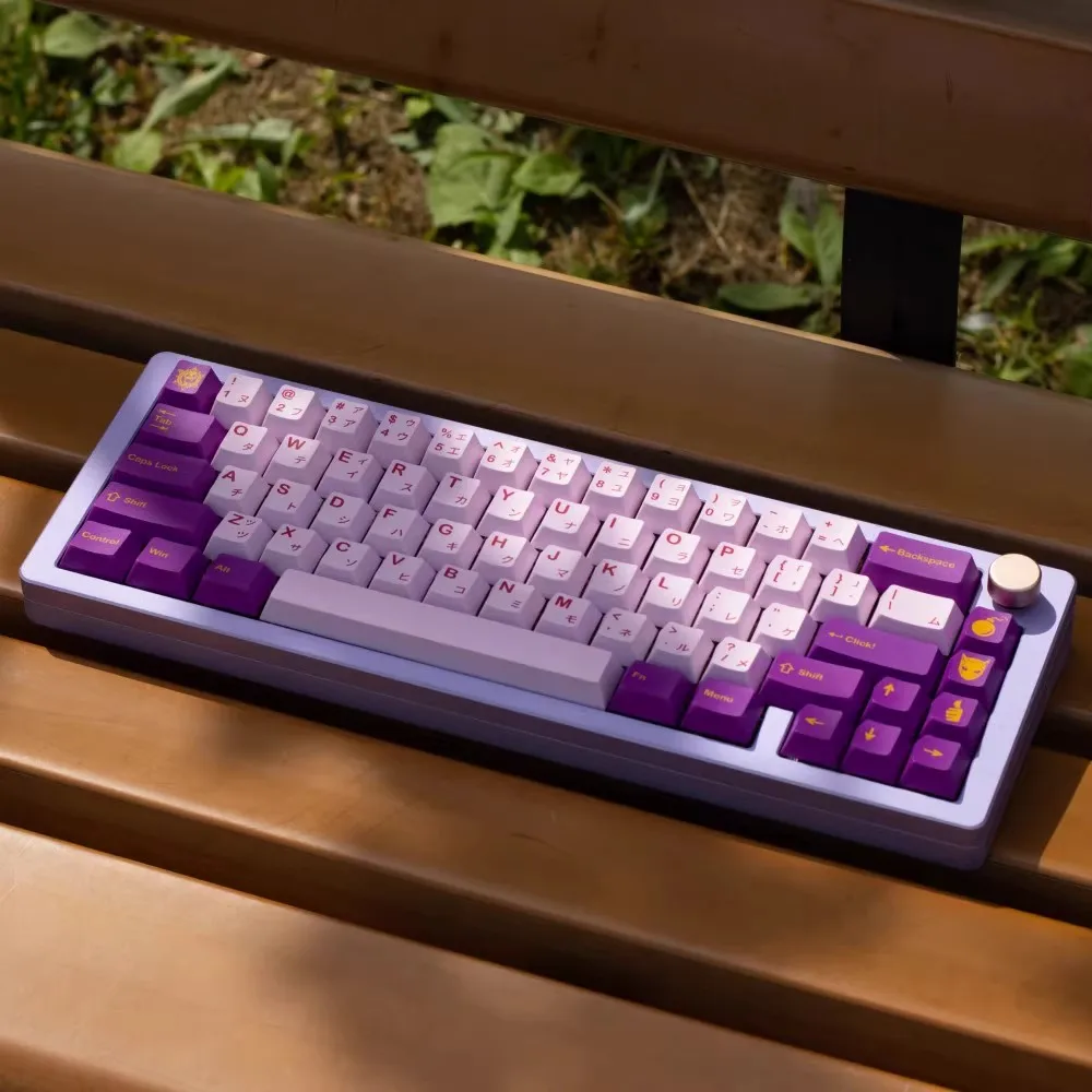 1 Set GMK Deathly Queen Keycaps PBT Dye Sublimation Purple Key Caps Cherry Profile Lightproof Keycap For NIZ 67 F87 HI75 99 104