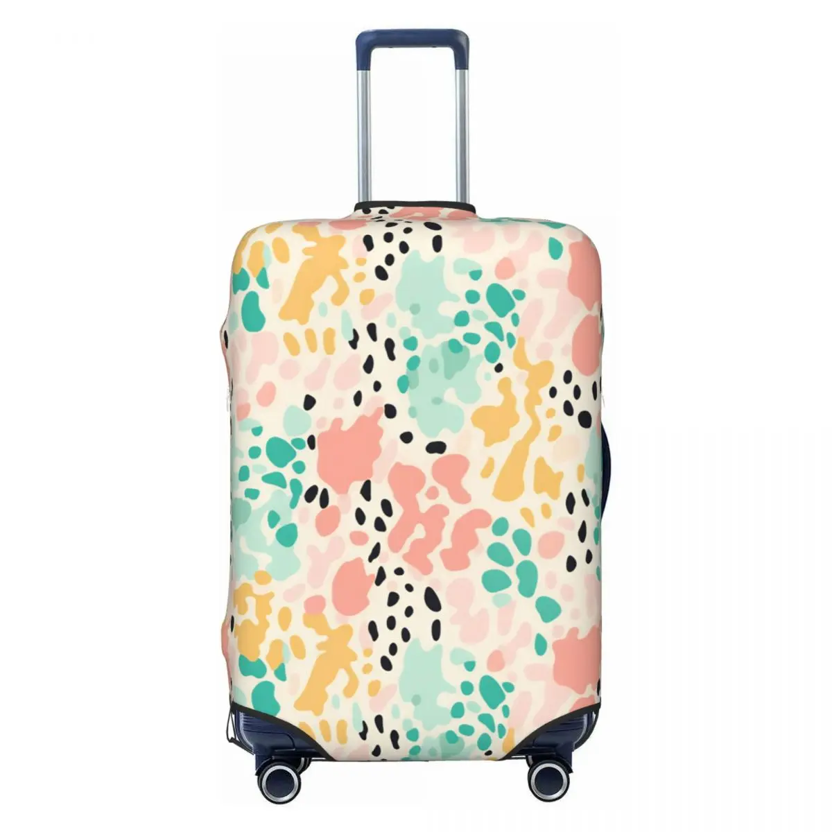 Pastel Tone Leopard Skin Spot Animal Print Travel Luggage Cover Elastic Suitcase Cover Protector Fit 18-32 Inch