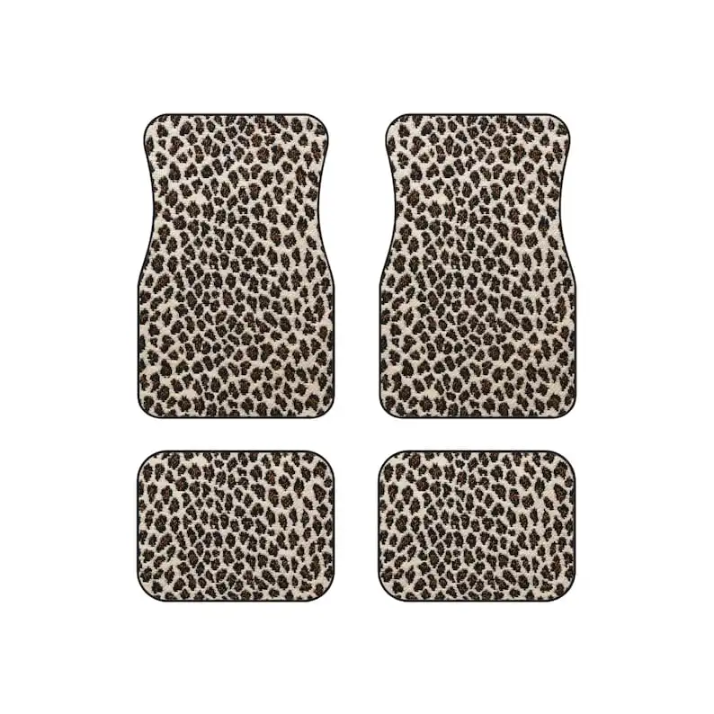 Leopard print Car Mats Set of 4. Girly car accessories. Cheetah print, leopard print car mats. Cute car floor mats.