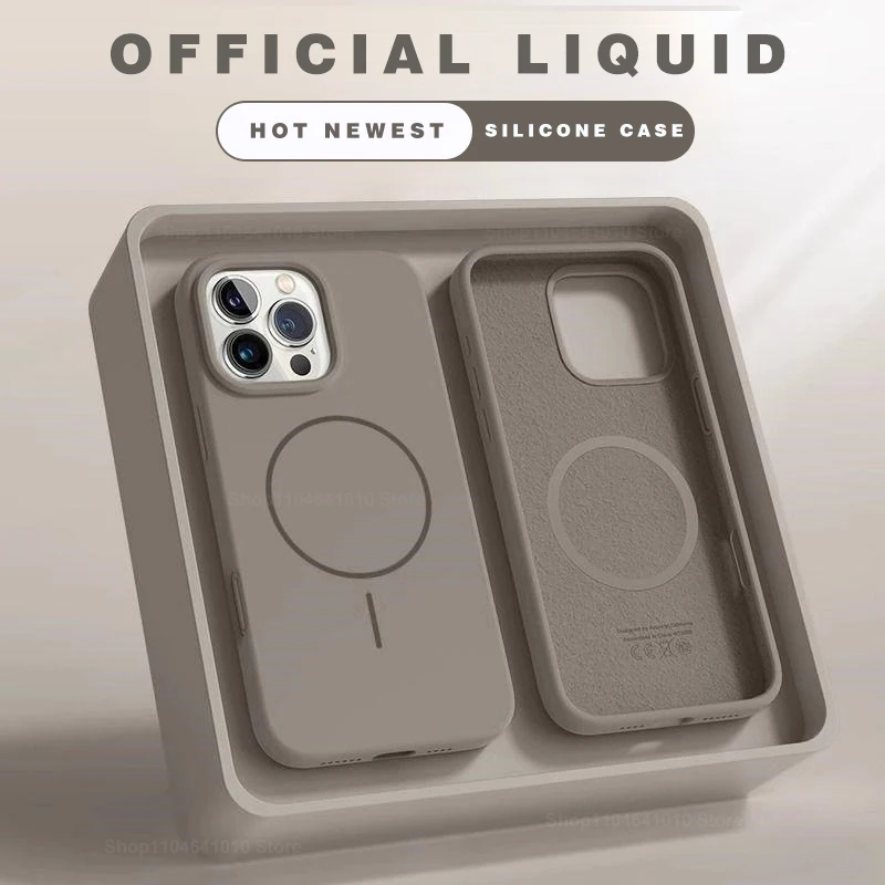Funda de teléfono magnética para iPhone 15, 14, 16 Plus, 11, 17, 13, 16 Pro, funda de silicona a prueba de golpes, accesorios para teléfono con carga inalámbrica Magsafe