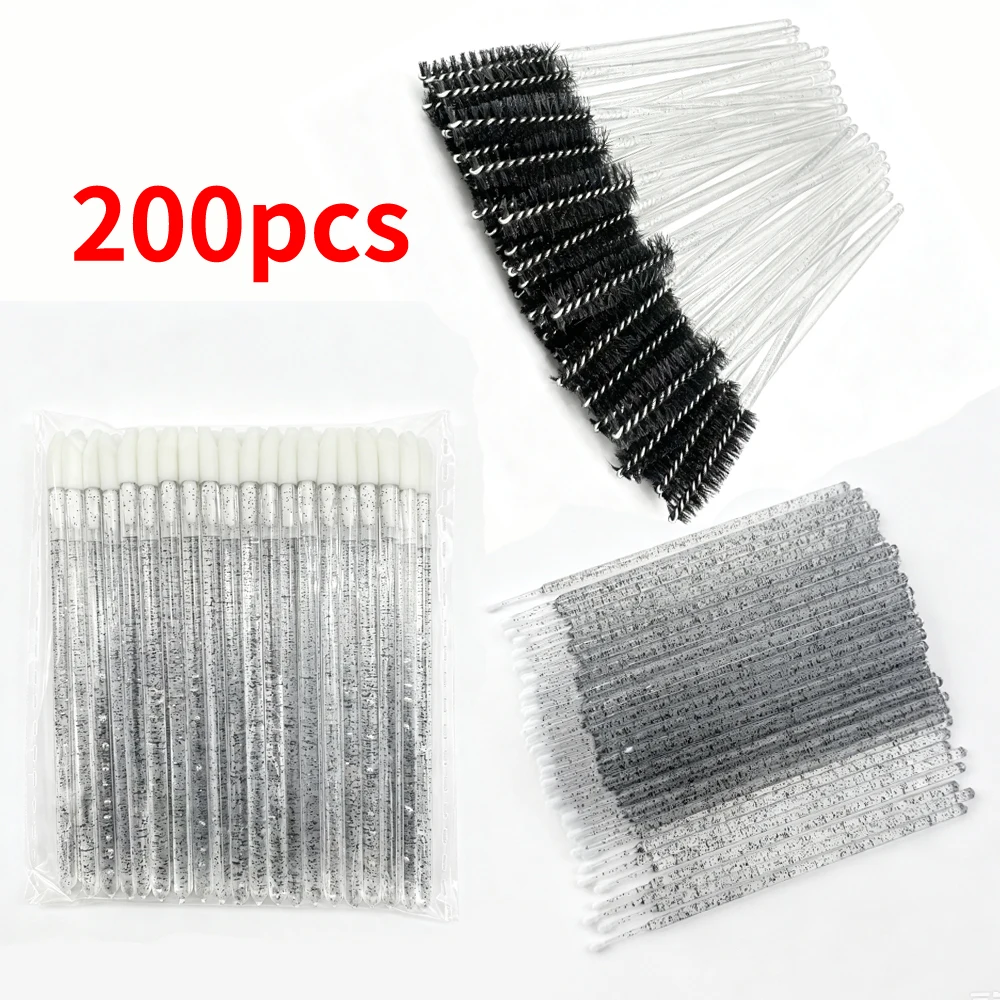 200pcs Eyelash Extension Special Eyelash Removal Brush Micro Brush Eyelash Brush Lipline Cotton Brush for Eyelash Extension Tool