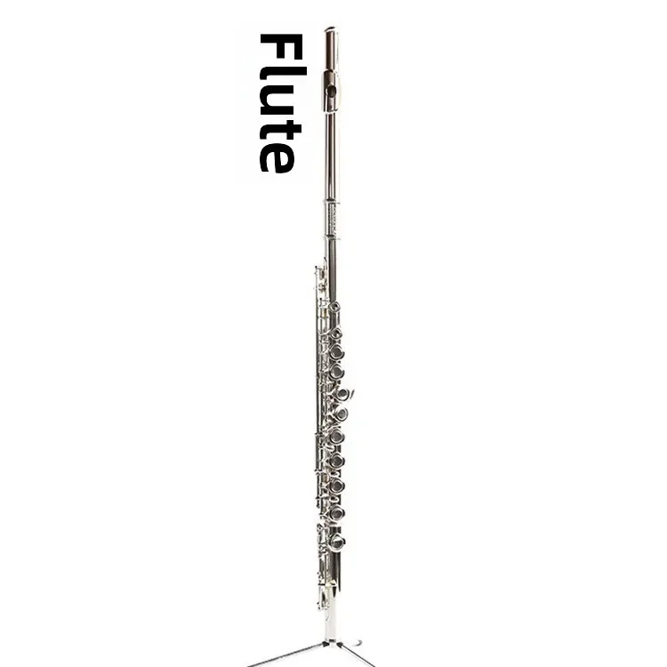 16-Hole closed-cell silver-plated flute (with E key) C-tone metal flute