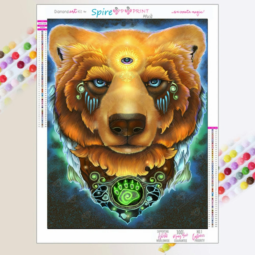 

New Crystal Diamond Painting Earth Spirit Art Fantasy Flower Lion Full Drills Mosaic Embroidery Cross Stitch Set Home Decor Gift