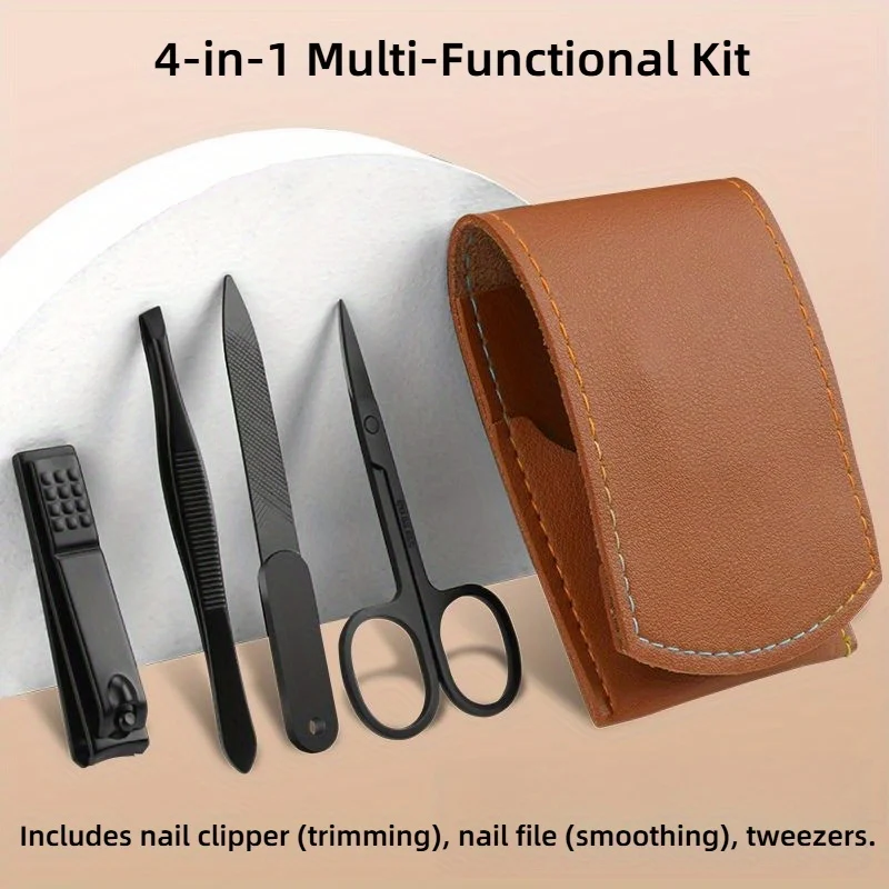 4 قطعة العناية بالجمال مسمار كليبرز ملف الأظافر الحاجب الملقط مقص الجمال المنزل التشذيب أداة مجموعة متعددة الوظائف أربع قطع عدة
