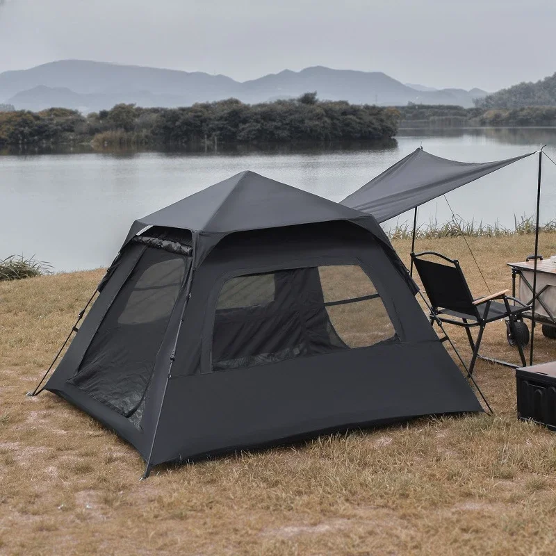 لـ 4-5 شخصين Zelt Camping Wasserdichte Automatische بلمسة واحدة Ultraleichte Tragbare Falt Strand Große Pyramide Travel