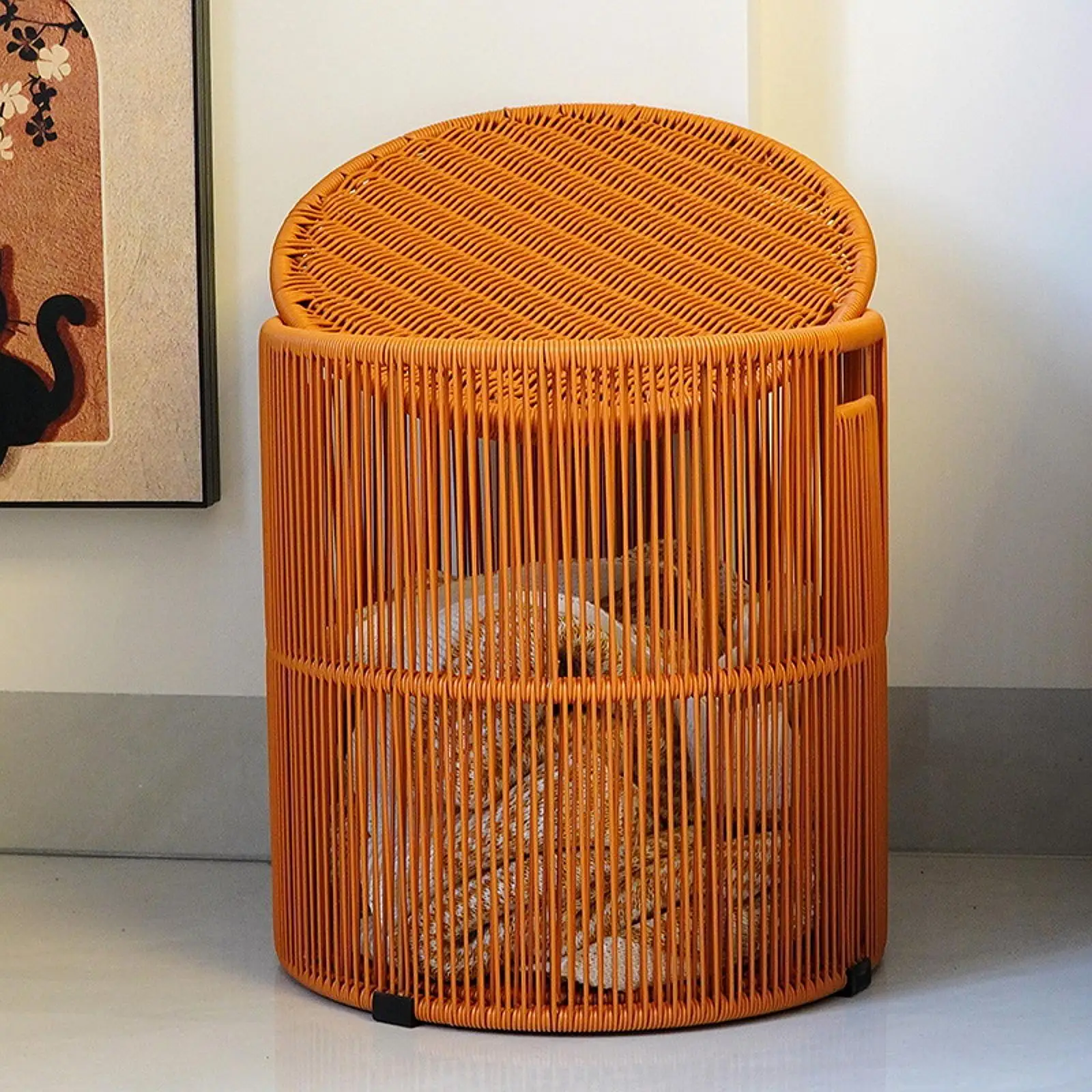 

Handwoven Laundry Basket Waterproof Laundry Hamper for Bedroom Hotel Camping