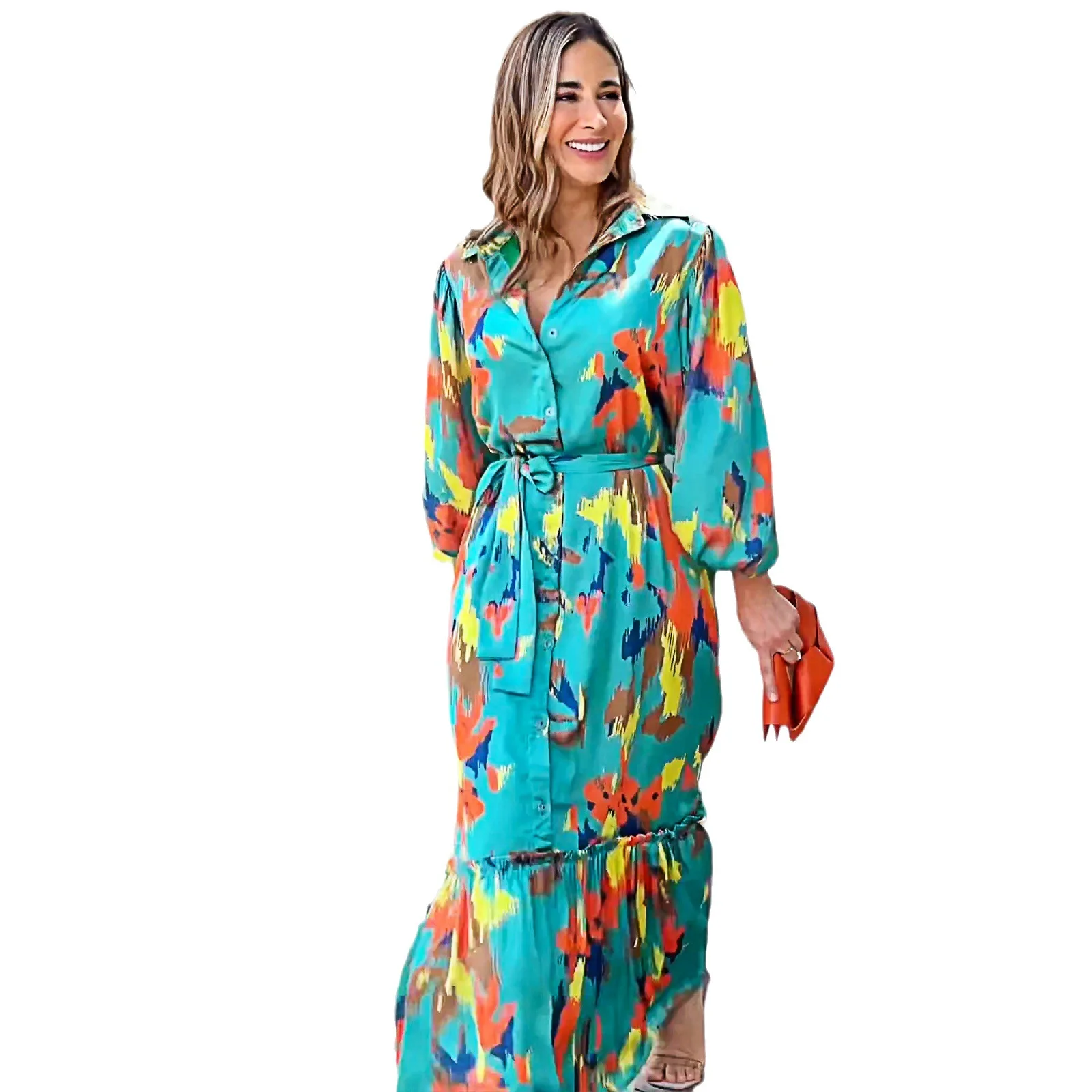 Robe de plage à simple boutonnage avec ceinture pour femme, cover-up pour les maillots de bain, vêtements de plage, tenues de sortie de bain, longue