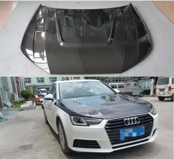 

New！ Real Carbon Fiber Bonnet For Audi B9 B9.5 A4 S4 2017 2018 2019 2020 2021 Front Engine Hood Vent Cover