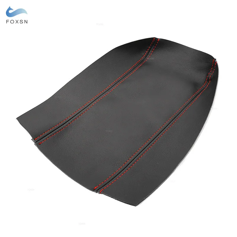 For Toyota Prius 2010 2011 2012 2013 2014 2015 Micro Leather Center Control Lid Armrest Box Cover Sticker Trim Black-red line