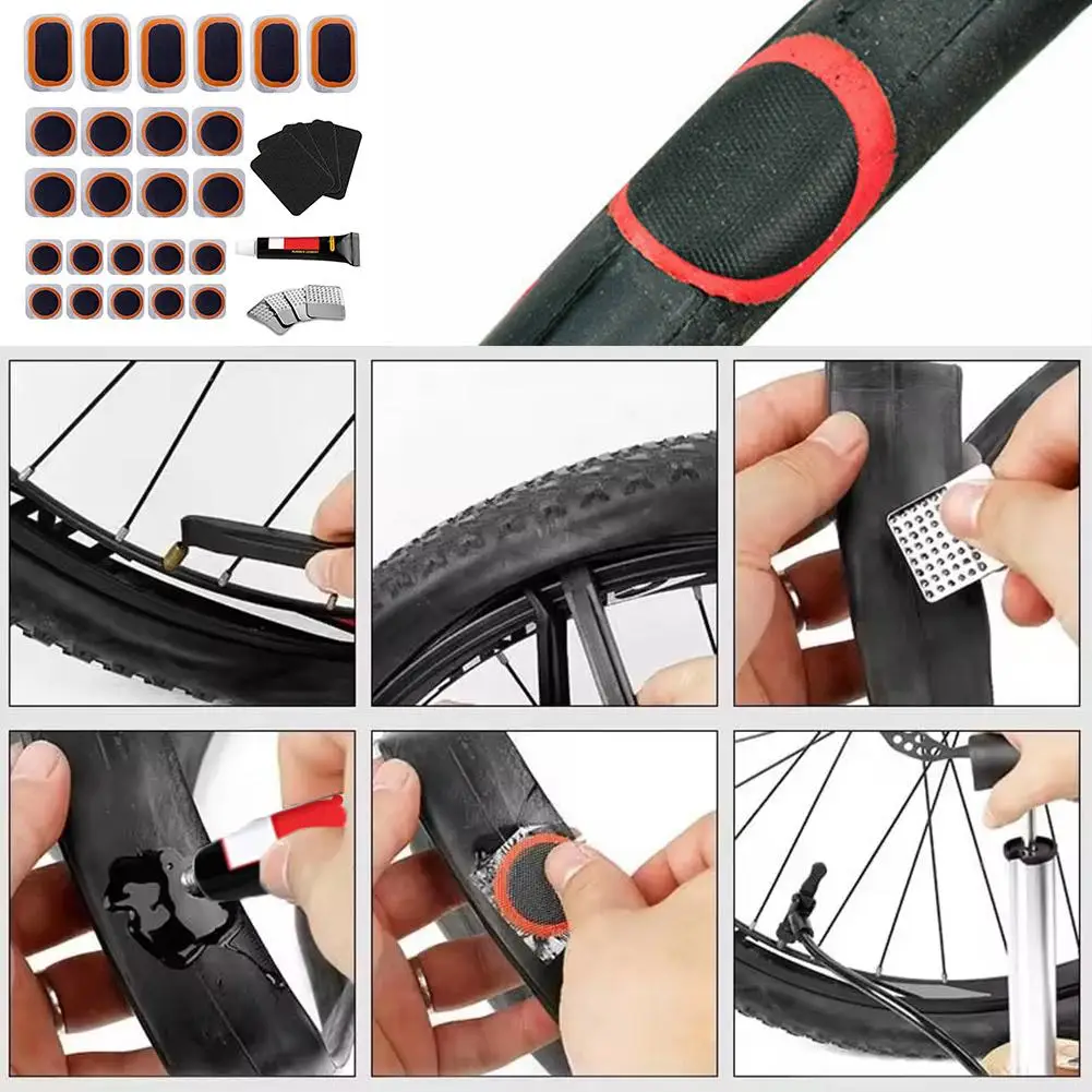 Bicycle Tire Patch Repair Kit Glue-Free Adhesive Quick Repairing Drying Tyre Protection Patch Tube Puncture Repair Accessories