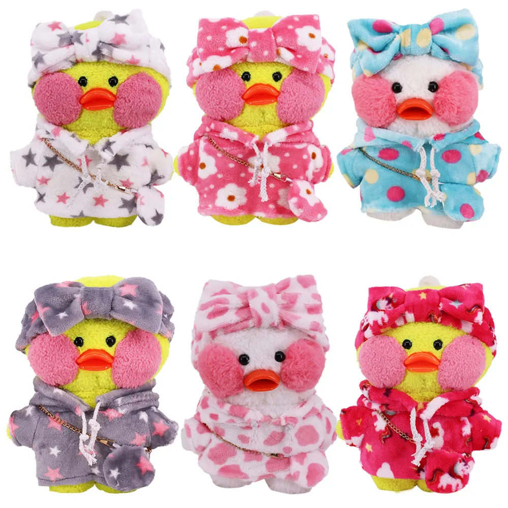 Lalafanfan-Yellow Duck Doll Clothes Acessórios, Plush Animal Clothes, Kawaii Hoodie, Sweater Bag, Óculos, Crianças Presentes, 30cm