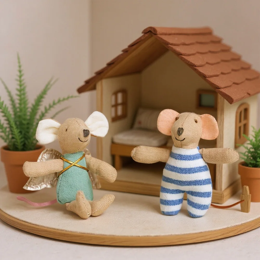 1 Stück Plüsch-Maus Puppe Spielzeug Weiches Stofftier für Kinder Urlaubsgeschenk Geburtstagsgeschenk Zimmerdekoration Rollenspiel – Detail 17