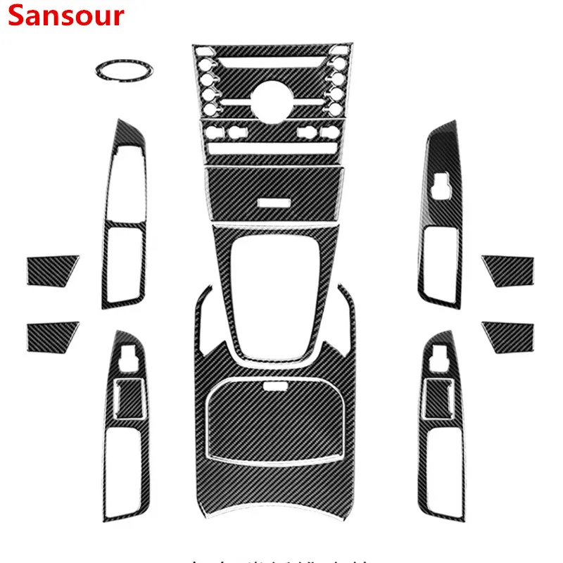 

Наклейки на автомобиль Sansour для Ford, украшение салона автомобиля из углеродного волокна для Ford EDGE 2015 + аксессуары для стайлинга автомобиля