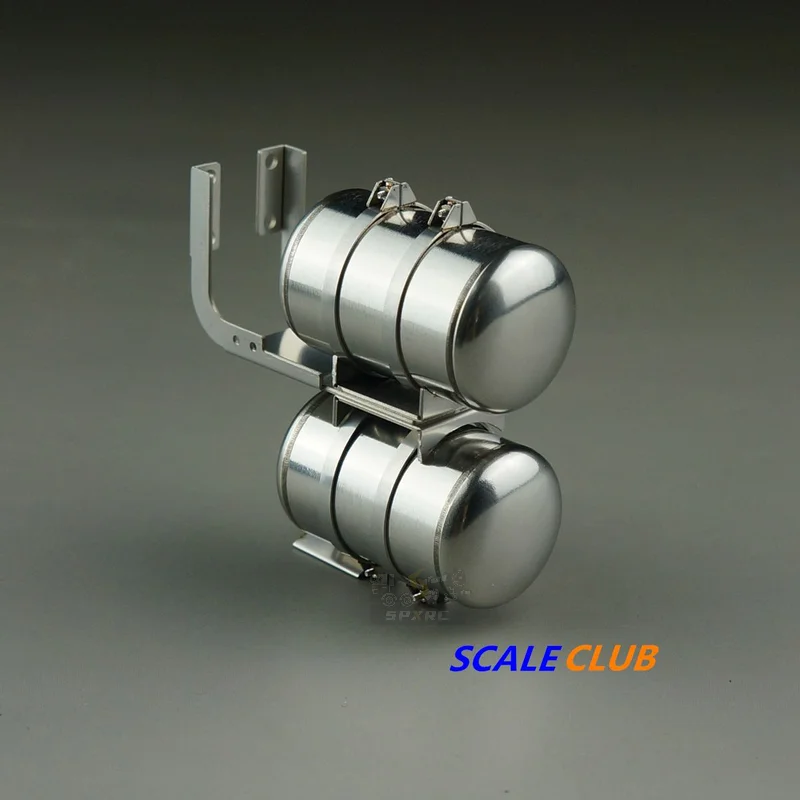 Scaleclub 1/14 cabeça de arrasto lama atualização metal duplo tanque gás para tamiya luu rc caminhão reboque basculante