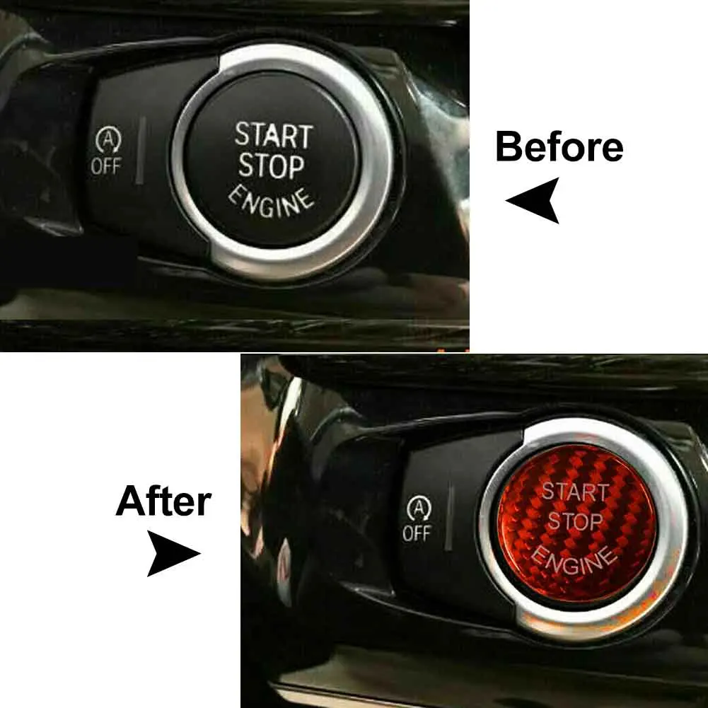 Carbon Fiber Car Keyless Start Button Cover Trim For BMW F-Chassis 1 2 3 4 5 6 Series X1 X3 X4 X5 X6 F10 F11 F20 F30 G30 G11