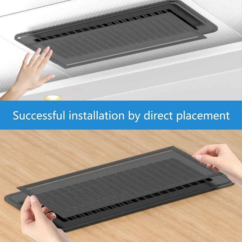 Cubiertas de ventilación de piso, malla de ventilación magnética fuerte, filtros de ventilación de aire, pantallas de ventilación de registro de piso de PVC de 4x10 pulgadas