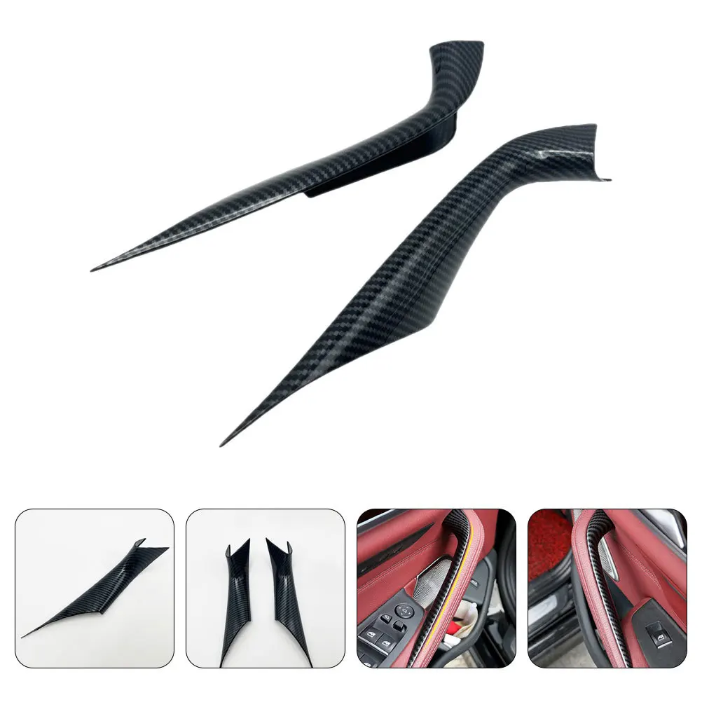 

2Pcs Car Door Handle Cover Replacement Durable ABS for 2018-2023 Interior Door Pull Handle Grab Cover Car Accessory