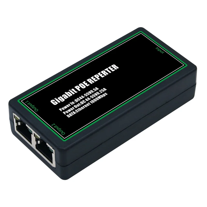 Extensor POE de 2 puertos AA60-Gigabit Ethernet 100/1000Mbps IEEE 802.3Af/At repetidor Poe para cámara IP/NVR AP, extensor de rango de 100M
