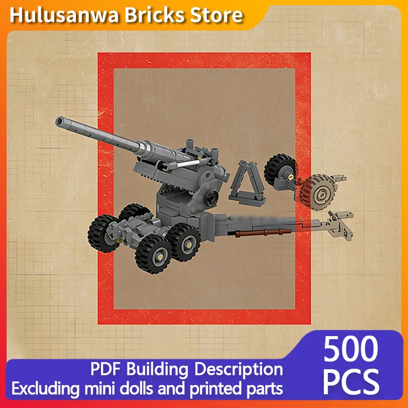 

Medium Long-Range Cannon Model MOC Building Bricks War Equipment Modular Technology Gifts Holiday Assemble Children Toys Suit