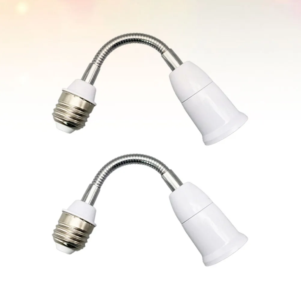E27 Lamp Socket Converter 2pcs Flexible Bulb Holder Extension for Recessed Light Fixture Installation