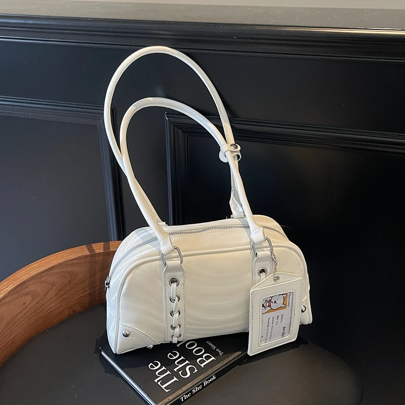 

Sense of Luxury Water Ripples Stylish Design PU Shoulder Bags Fresh Fashion Rivet High Quality Armpit Bags for Women 2025 New