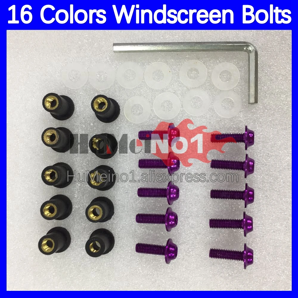 31pcs Motorcycle Windscreen Bolts For KAWASAKI NINJA ZX10R ZX 10R 10 R 1000 CC ZX10 ZX-10R 11 12 13 14 15 Windshield Screws Nuts