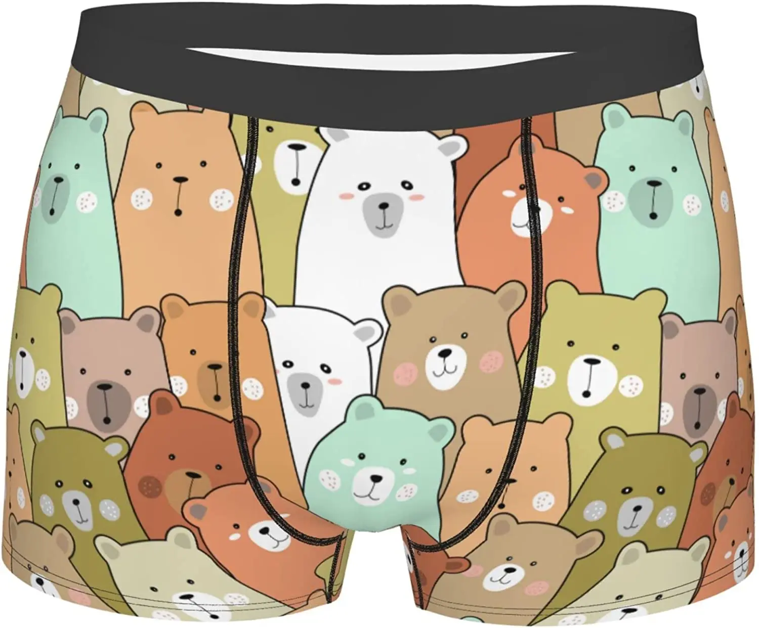 Men's Boxer Briefs Polar Bear Underwear Trunks Soft Breathable Stretch Wide Waistband Underwear with Bulge Pouch for Men