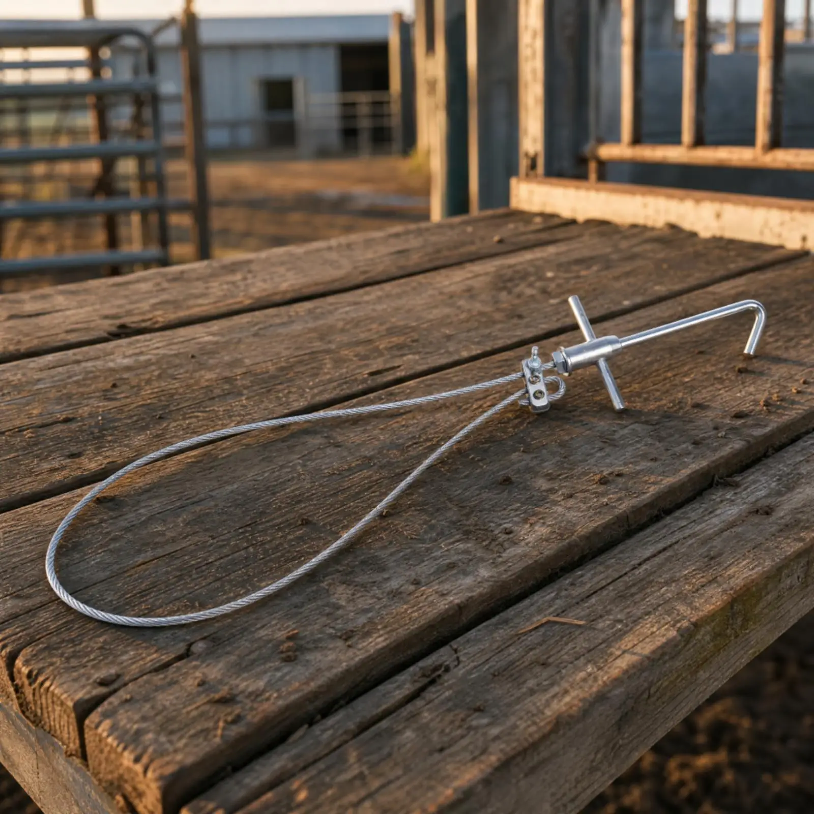 Stainless Steel Pig Snare Pole for Livestock Restraint Heavy Duty Animal Control Tool with Extended Reach Farm Equipment