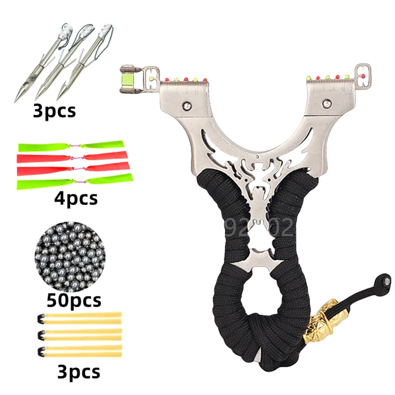 Outdoor Stainless Steel Wolverine Flat Skin Fast-pressing Clip-free Fiber Laser Aiming Precision Slingshot Factory