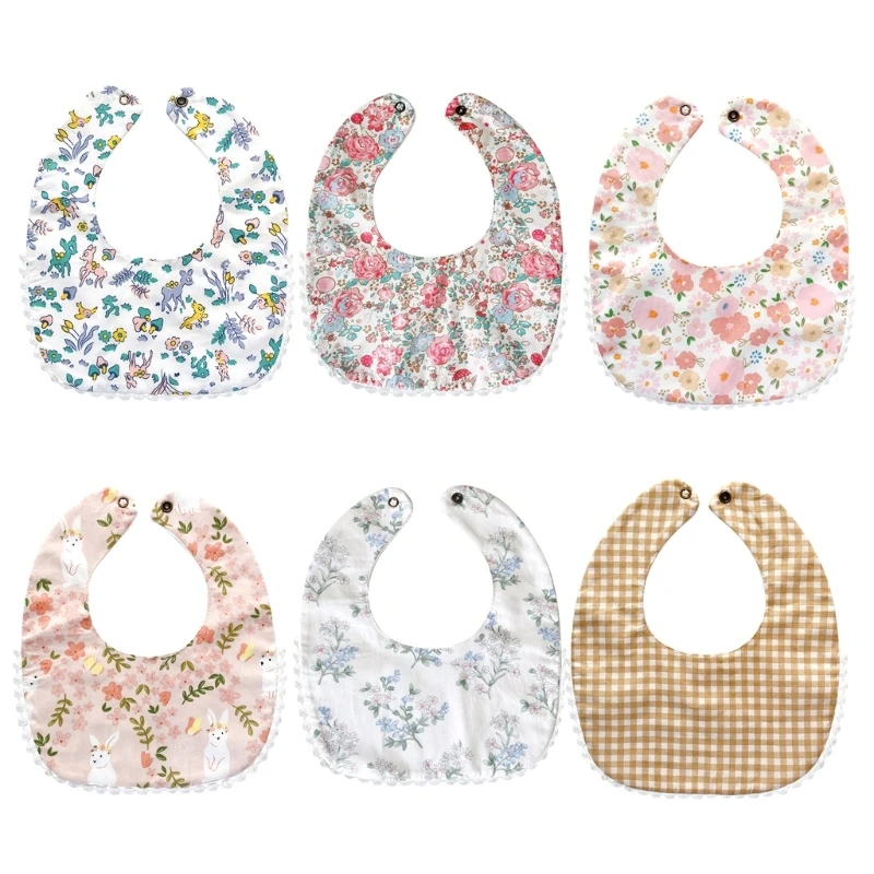 

Baby Bibs for Teething Breathable Drooling Bib Soft Lace Burp Cloth Infant Waterproof Feeding Bib Print Towel Neck Scarf