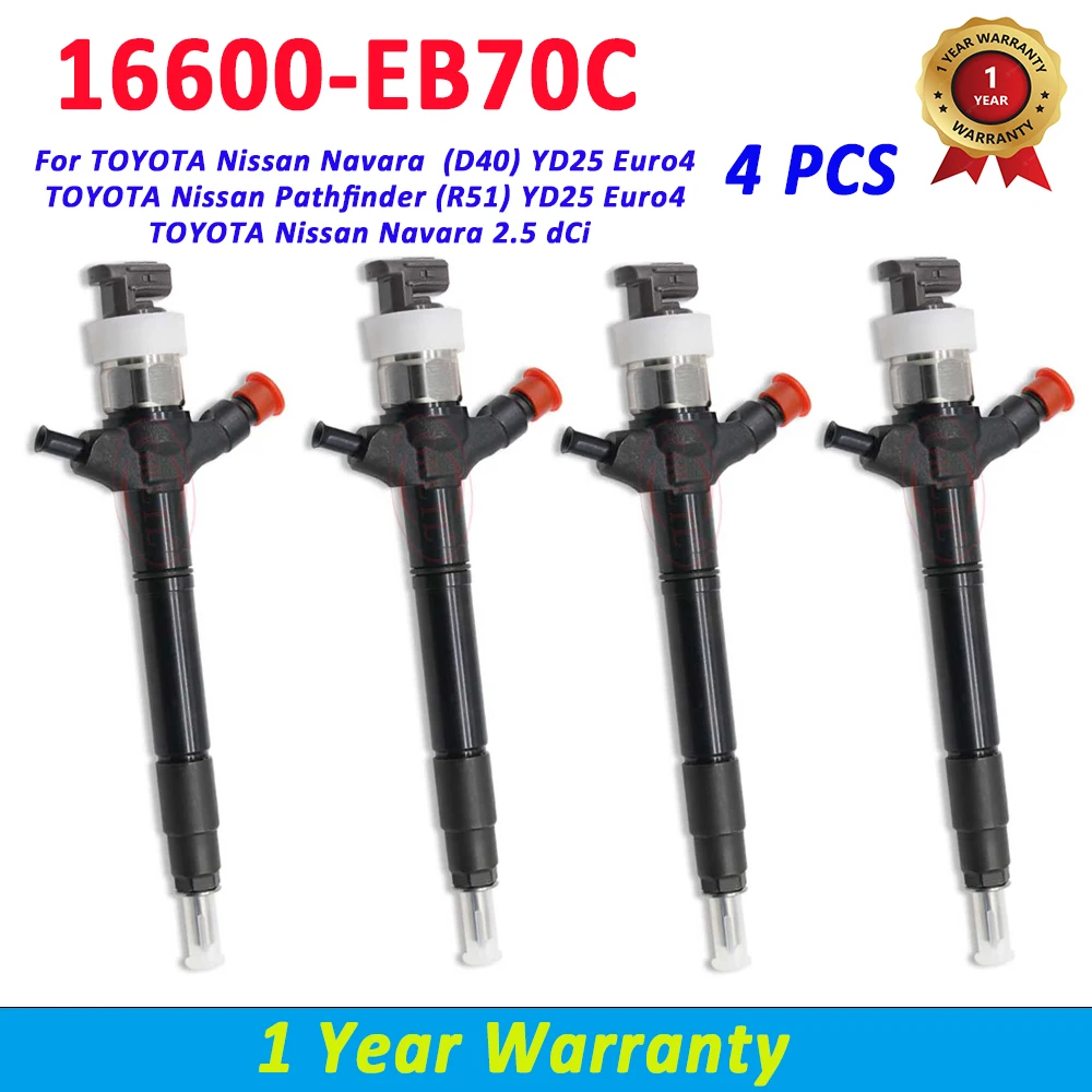 4 PCS ORLTL Common Rail 16600-EB70C 16600-EB70A New Diesel Injector 16600-EB70B Fuel Nozzle FOR TOYOTA Nissan Pathfinder