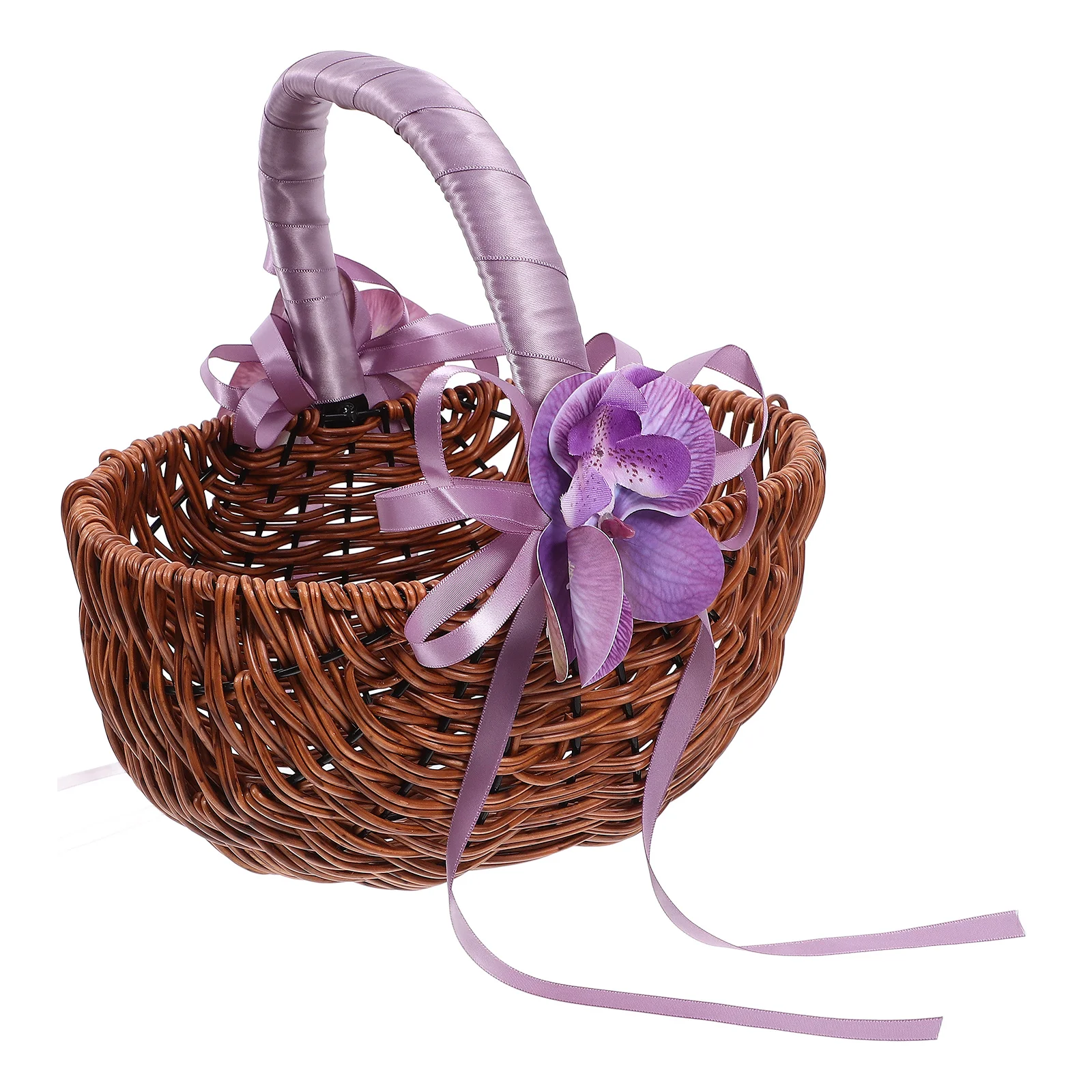 

Woven Flower Basket Bride Container Handheld Light Bulb Plastic Wedding Supplies Storage Rustic Bridal Gift Baskets