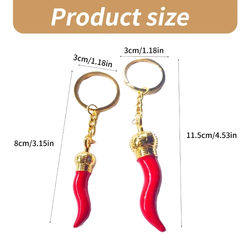 Unique Chilli Pepper Keychain Pendant Keyring Hanging Ornament Key Holder