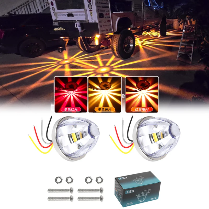 

Universal 12V Dual Color LED Watermelon Clearance Side Marker Light Bracket for Lorry Trailer Truck Caravan Flash Strobe Lamp