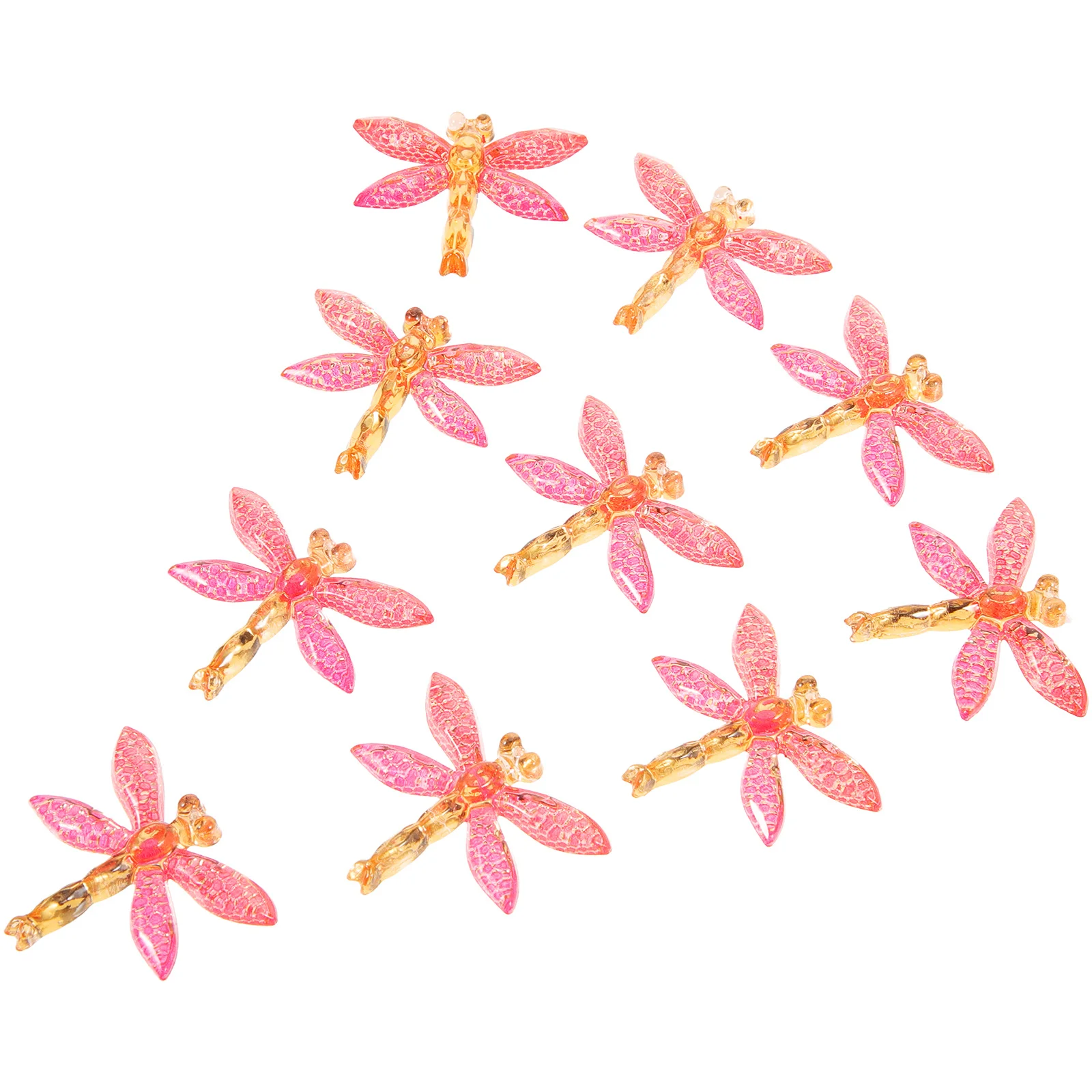 10Pcs Tiny Dragonfly Charms Resin Embellishments Mini Dragonfly Craft Supplies for Jewelry Making Garden Decorations