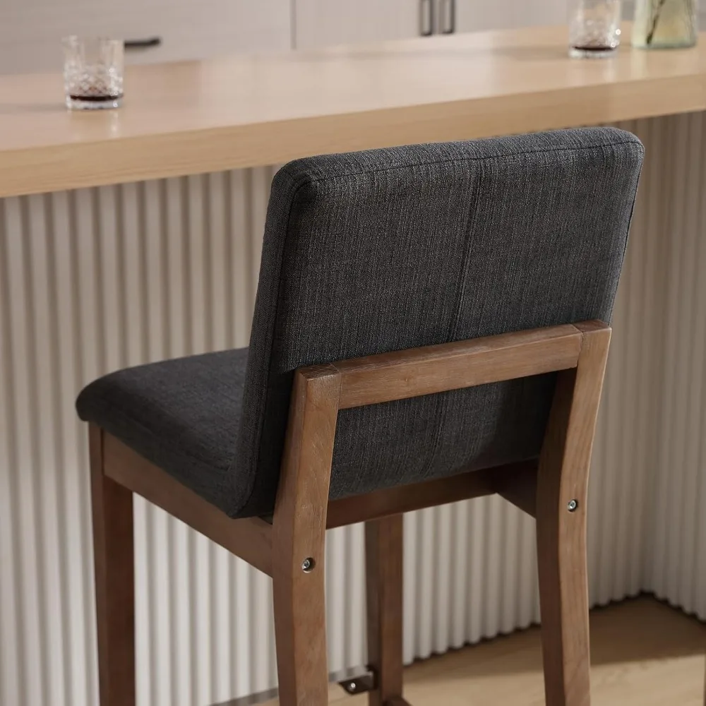 Barhocker-Set mit 2 Stück, Mid-Century Modern 30" Barhocker mit Rückenlehne