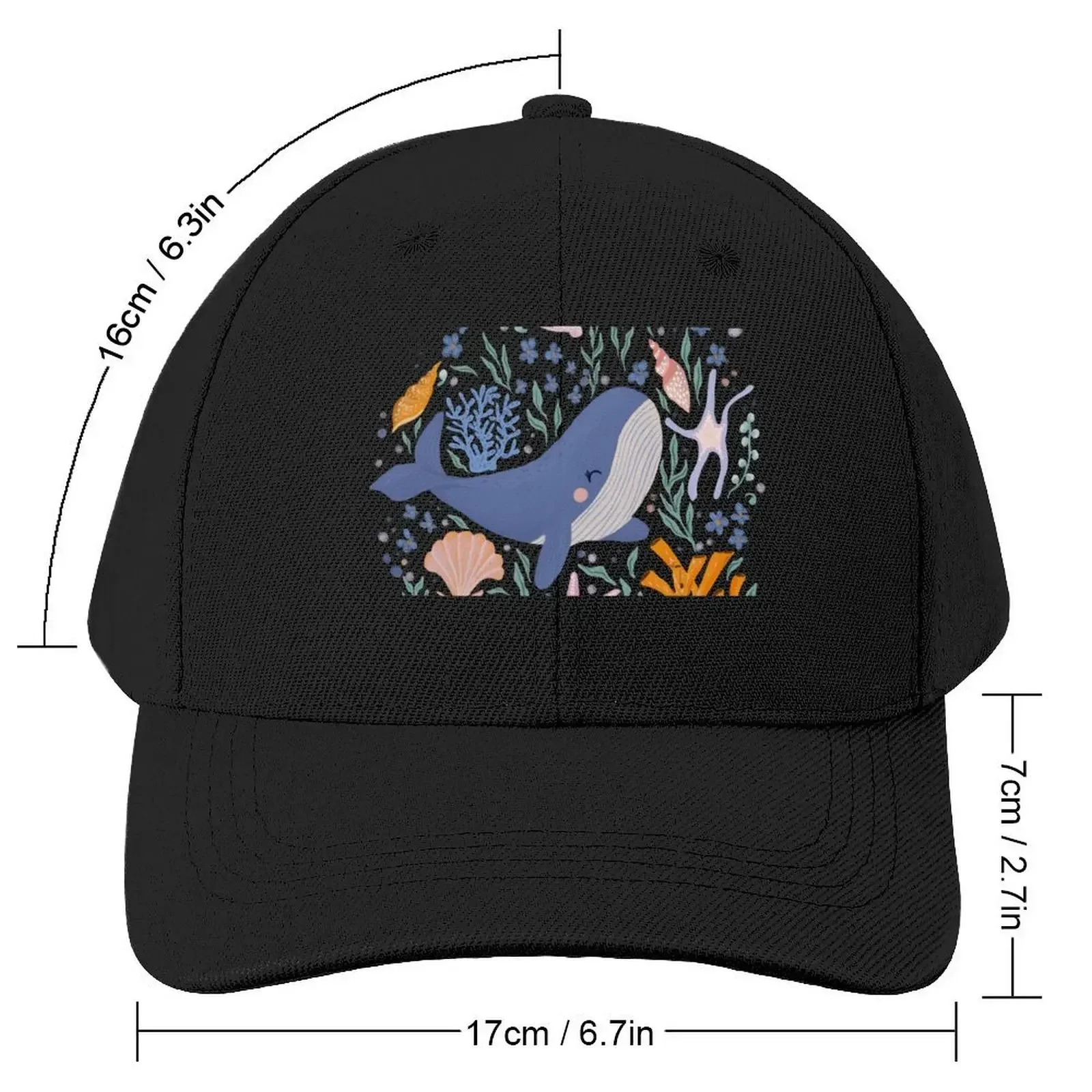 Adorable Whale and Sea Life Baseball Cap Snap Back Hat black fashionable New In The Hat Women's 2025 Men's