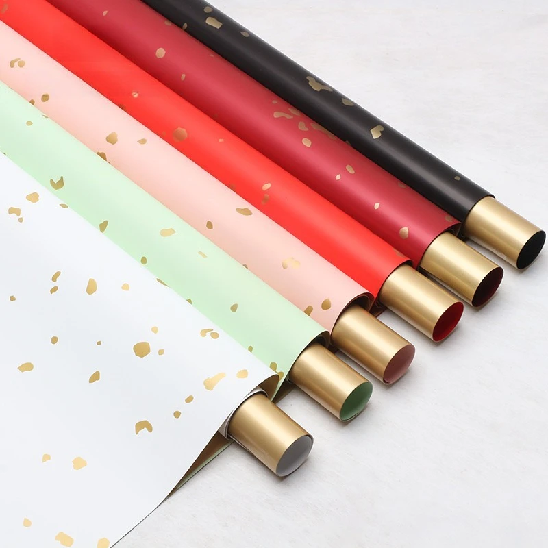 Sprinkle Gold and Gilded Flowers Wrap Flower Paper Waterproof Thickened Two-color Decorative Paper Gift Specific Packaging Paper