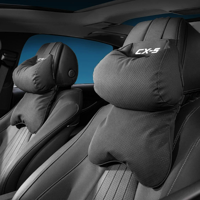 Suede Car Headrest Neck Support Pillow Seat Class Universal Adjustable Auto Neck Rest Cushion for Mazda 3 CX5 CX3 CX8 6 GH MX5